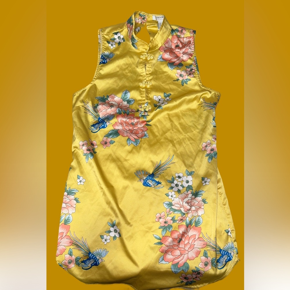 Forever 21 Yellow Floral A line dress
